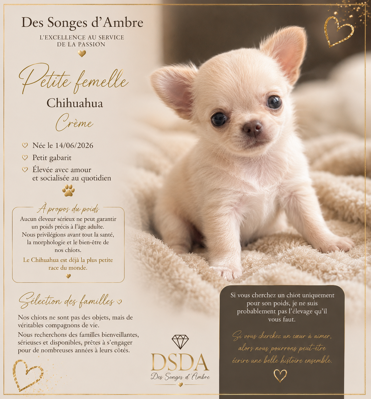 Bianca des Songes d'Ambre — Chihuahua crème
